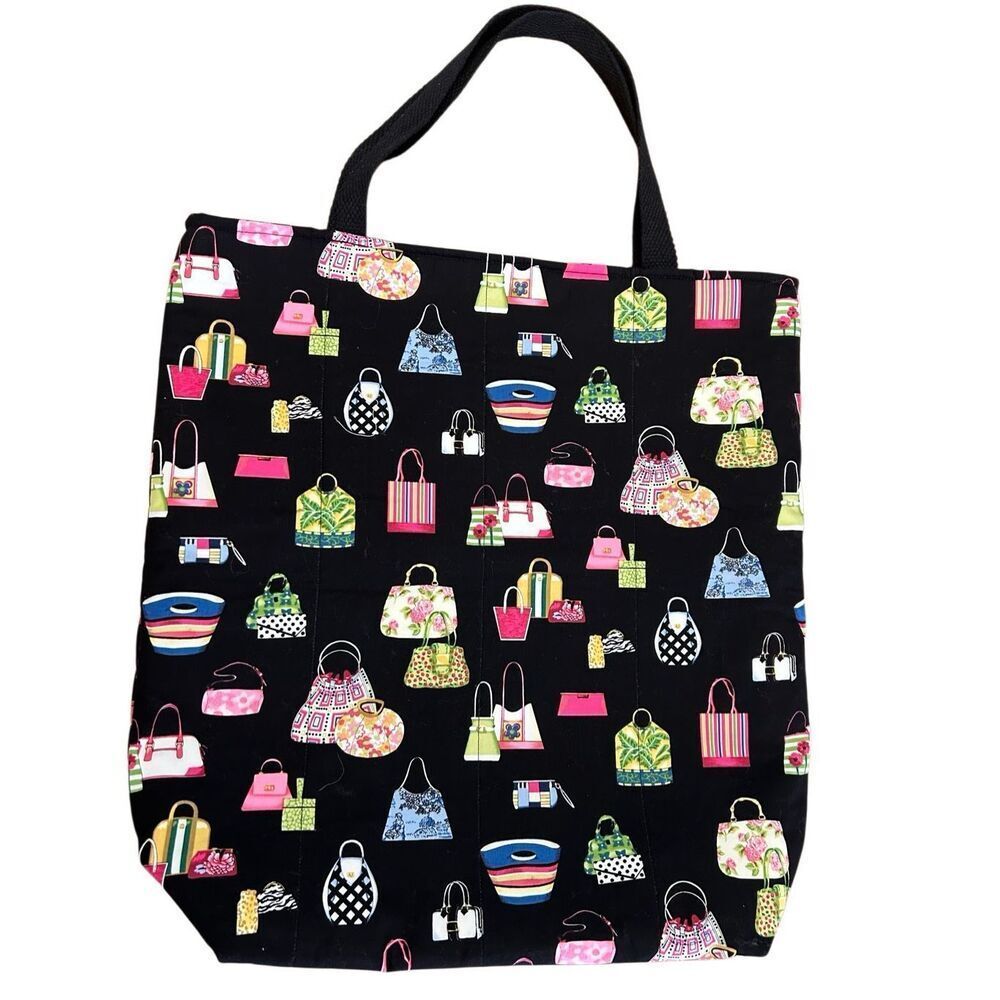 Handmade Colorful Large & Deep Fabric Tote Bag Beach Bag Travel Tote 24”x12”x 6”